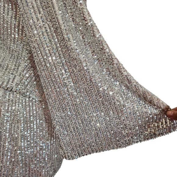 ⚡️SALE! Mestiza NY Silver Sequin Open Back Mini Dress - Picture 10 of 15